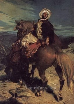 Árabe Painting - Jinete árabe a caballo oriente medio